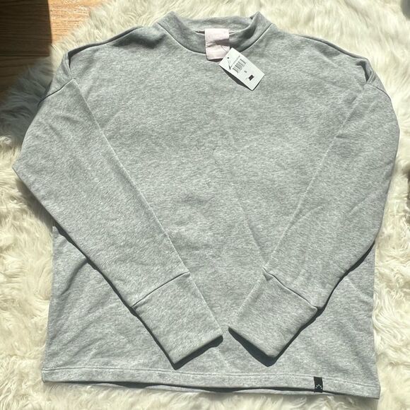 NWT Varley Carbon Cold-Shoulder Sweatshirt gray - Picture 2 of 7